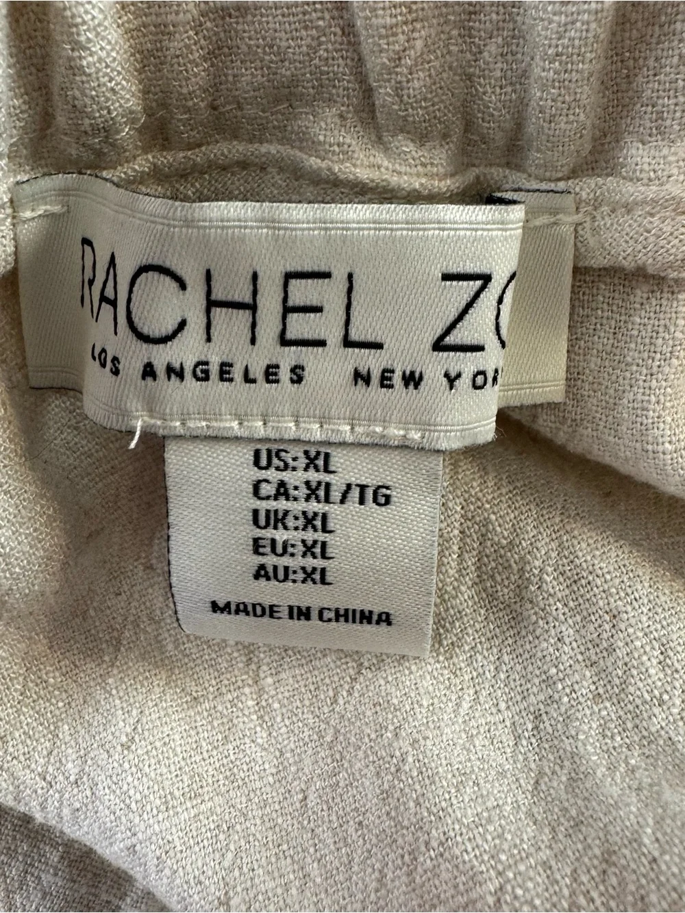 Rachel Zoe Cream Linen Blend Tiered Maxi Skirt Size XL Boho Cottagecore Coastal
